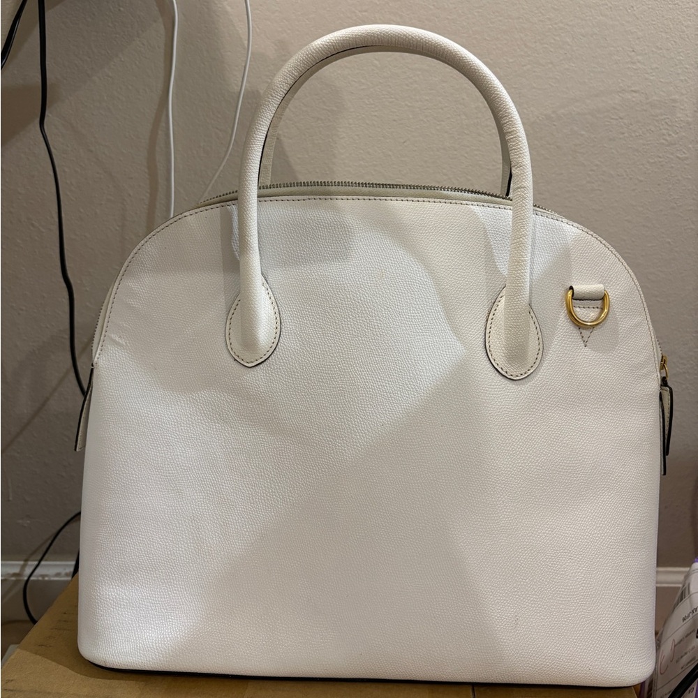 Vintage Celine white leather bolide bag